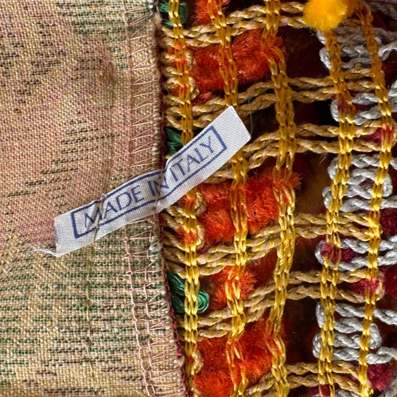 Vintage Mid Century Italian velvet wedding blanket, fringed, full size bed - Picture 9 of 10